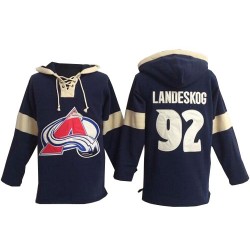 Gabriel Landeskog Colorado Avalanche Premier Old Time Hockey Pullover Hoodie Jersey (Blue)