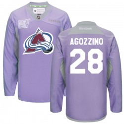 Andrew Agozzino Colorado Avalanche Reebok Authentic 2016 Hockey Fights Cancer Practice Jersey (Purple)