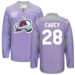 Paul Carey Colorado Avalanche Reebok Authentic 2016 Hockey Fights Cancer Practice Jersey (Purple)