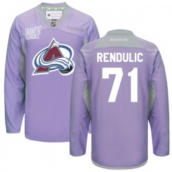 Borna Rendulic Colorado Avalanche Reebok Authentic 2016 Hockey Fights Cancer Practice Jersey (Purple)