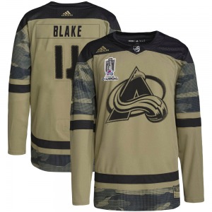 Rob Blake Colorado Avalanche Adidas Youth Authentic Military Appreciation Practice 2022 Stanley Cup Champions Jersey (Camo)