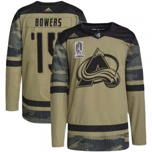 Shane Bowers Colorado Avalanche Adidas Youth Authentic Military Appreciation Practice 2022 Stanley Cup Champions Jersey (Camo)
