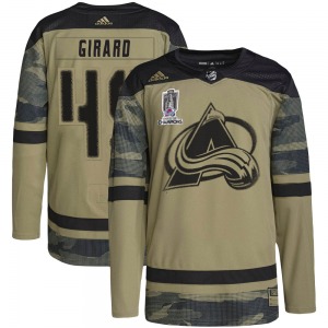 Samuel Girard Colorado Avalanche Adidas Youth Authentic Military Appreciation Practice 2022 Stanley Cup Champions Jersey (Camo)