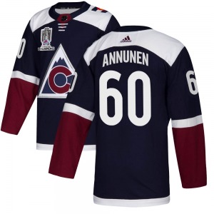 Justus Annunen Colorado Avalanche Adidas Youth Authentic Alternate 2022 Stanley Cup Champions Jersey (Navy)