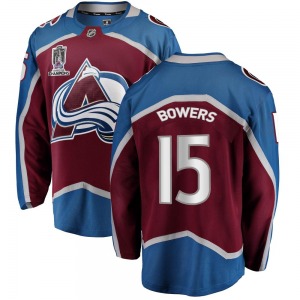 Shane Bowers Colorado Avalanche Fanatics Branded Youth Breakaway Maroon Home 2022 Stanley Cup Champions Jersey