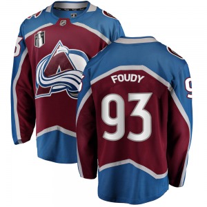 Jean-Luc Foudy Colorado Avalanche Fanatics Branded Youth Breakaway Maroon Home 2022 Stanley Cup Final Patch Jersey