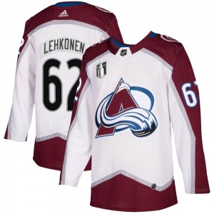Artturi Lehkonen Colorado Avalanche Adidas Youth Authentic 2020/21 Away 2022 Stanley Cup Final Patch Jersey (White)