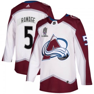 Rob Ramage Colorado Avalanche Adidas Authentic 2020/21 Away 2022 Stanley Cup Champions Jersey (White)