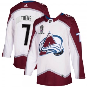 Devon Toews Colorado Avalanche Adidas Authentic 2020/21 Away 2022 Stanley Cup Champions Jersey (White)