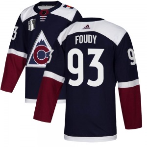 Jean-Luc Foudy Colorado Avalanche Adidas Youth Authentic Alternate 2022 Stanley Cup Final Patch Jersey (Navy)