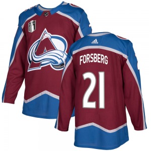 Peter Forsberg Colorado Avalanche Adidas Authentic Burgundy Home 2022 Stanley Cup Final Patch Jersey