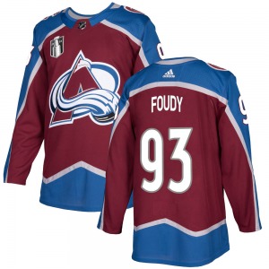 Jean-Luc Foudy Colorado Avalanche Adidas Authentic Burgundy Home 2022 Stanley Cup Final Patch Jersey