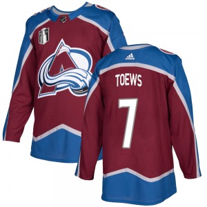 Devon Toews Colorado Avalanche Adidas Authentic Burgundy Home 2022 Stanley Cup Final Patch Jersey