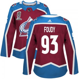 Jean-Luc Foudy Colorado Avalanche Adidas Women's Authentic Burgundy Home 2022 Stanley Cup Champions Jersey