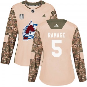 Rob Ramage Colorado Avalanche Adidas Women's Authentic Veterans Day Practice 2022 Stanley Cup Final Patch Jersey (Camo)