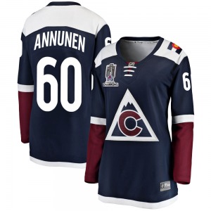 Justus Annunen Colorado Avalanche Fanatics Branded Women's Breakaway Alternate 2022 Stanley Cup Champions Jersey (Navy)