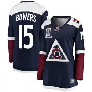 Shane Bowers Colorado Avalanche Fanatics Branded Women's Breakaway Alternate 2022 Stanley Cup Champions Jersey (Navy)