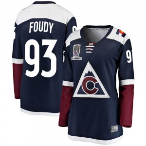 Jean-Luc Foudy Colorado Avalanche Fanatics Branded Women's Breakaway Alternate 2022 Stanley Cup Champions Jersey (Navy)