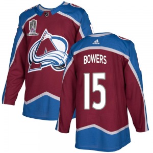 Shane Bowers Colorado Avalanche Adidas Authentic Burgundy Home 2022 Stanley Cup Champions Jersey