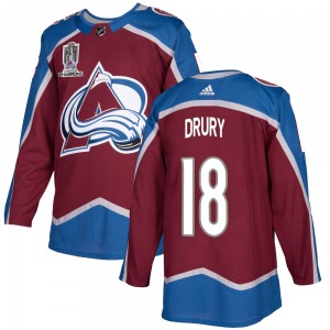 Chris Drury Colorado Avalanche Adidas Authentic Burgundy Home 2022 Stanley Cup Champions Jersey