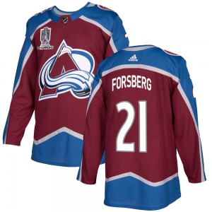 Peter Forsberg Colorado Avalanche Adidas Authentic Burgundy Home 2022 Stanley Cup Champions Jersey