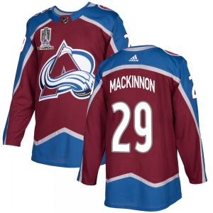 Nathan MacKinnon Colorado Avalanche Adidas Authentic Burgundy Home 2022 Stanley Cup Champions Jersey