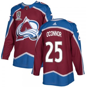 Logan O'Connor Colorado Avalanche Adidas Authentic Burgundy Home 2022 Stanley Cup Champions Jersey