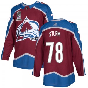 Nico Sturm Colorado Avalanche Adidas Authentic Burgundy Home 2022 Stanley Cup Champions Jersey