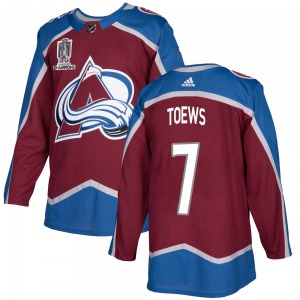 Devon Toews Colorado Avalanche Adidas Authentic Burgundy Home 2022 Stanley Cup Champions Jersey