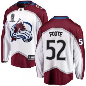 Adam Foote Colorado Avalanche Fanatics Branded Youth Breakaway Away 2022 Stanley Cup Champions Jersey (White)