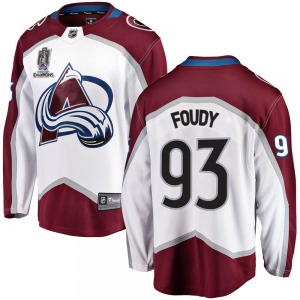 Jean-Luc Foudy Colorado Avalanche Fanatics Branded Youth Breakaway Away 2022 Stanley Cup Champions Jersey (White)