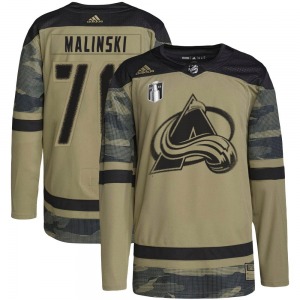 Sam Malinski Colorado Avalanche Adidas Youth Authentic Military Appreciation Practice 2022 Stanley Cup Final Patch Jersey (Camo)