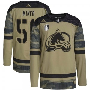 Trent Miner Colorado Avalanche Adidas Youth Authentic Military Appreciation Practice 2022 Stanley Cup Final Patch Jersey (Camo)