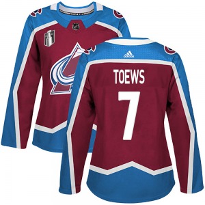 Devon Toews Colorado Avalanche Adidas Women's Authentic Burgundy Home 2022 Stanley Cup Final Patch Jersey