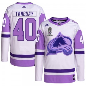 Alex Tanguay Colorado Avalanche Adidas Youth Authentic Hockey Fights Cancer 2022 Stanley Cup Champions Jersey (White/Purple)