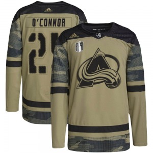 Logan O'Connor Colorado Avalanche Adidas Authentic Military Appreciation Practice 2022 Stanley Cup Final Patch Jersey (Camo)