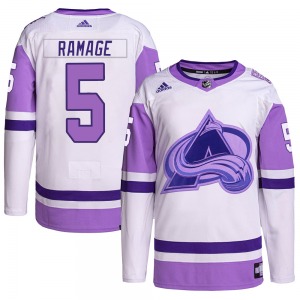 Rob Ramage Colorado Avalanche Adidas Authentic Hockey Fights Cancer Primegreen Jersey (White/Purple)