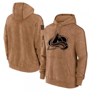 Colorado Avalanche Youth 2023 Salute to Service Club Pullover Hoodie (Brown)