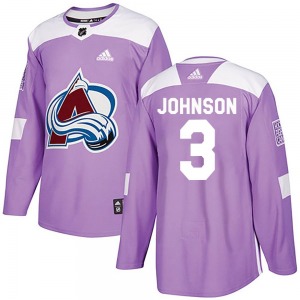 Jack Johnson Colorado Avalanche Adidas Youth Authentic Fights Cancer Practice Jersey (Purple)