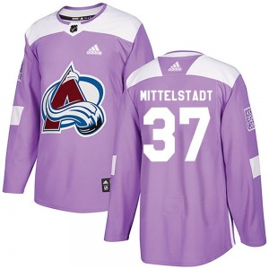 Casey Mittelstadt Colorado Avalanche Adidas Youth Authentic Fights Cancer Practice Jersey (Purple)