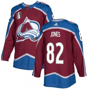 Caleb Jones Colorado Avalanche Adidas Youth Authentic Burgundy Home 2022 Stanley Cup Final Patch Jersey