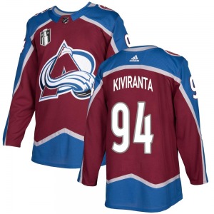 Joel Kiviranta Colorado Avalanche Adidas Youth Authentic Burgundy Home 2022 Stanley Cup Final Patch Jersey