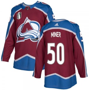 Trent Miner Colorado Avalanche Adidas Youth Authentic Burgundy Home 2022 Stanley Cup Final Patch Jersey