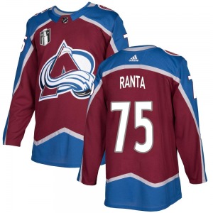 Sampo Ranta Colorado Avalanche Adidas Youth Authentic Burgundy Home 2022 Stanley Cup Final Patch Jersey