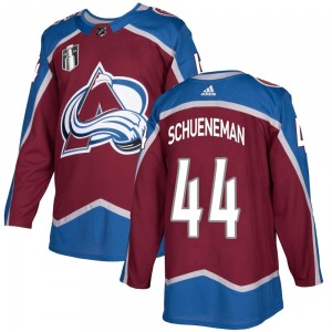 Corey Schueneman Colorado Avalanche Adidas Youth Authentic Burgundy Home 2022 Stanley Cup Final Patch Jersey
