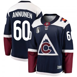 Justus Annunen Colorado Avalanche Fanatics Branded Youth Breakaway Alternate 2022 Stanley Cup Final Patch Jersey (Navy)