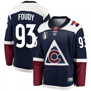 Jean-Luc Foudy Colorado Avalanche Fanatics Branded Youth Breakaway Alternate 2022 Stanley Cup Final Patch Jersey (Navy)