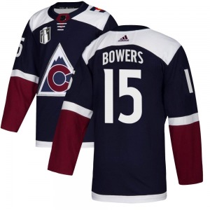 Shane Bowers Colorado Avalanche Adidas Authentic Alternate 2022 Stanley Cup Final Patch Jersey (Navy)