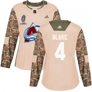 Rob Blake Colorado Avalanche Adidas Women's Authentic Veterans Day Practice 2022 Stanley Cup Champions Jersey (Camo)