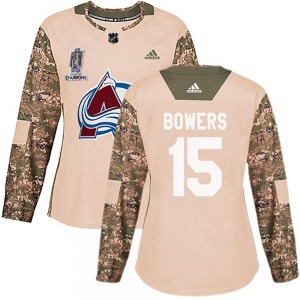 Shane Bowers Colorado Avalanche Adidas Women's Authentic Veterans Day Practice 2022 Stanley Cup Champions Jersey (Camo)
